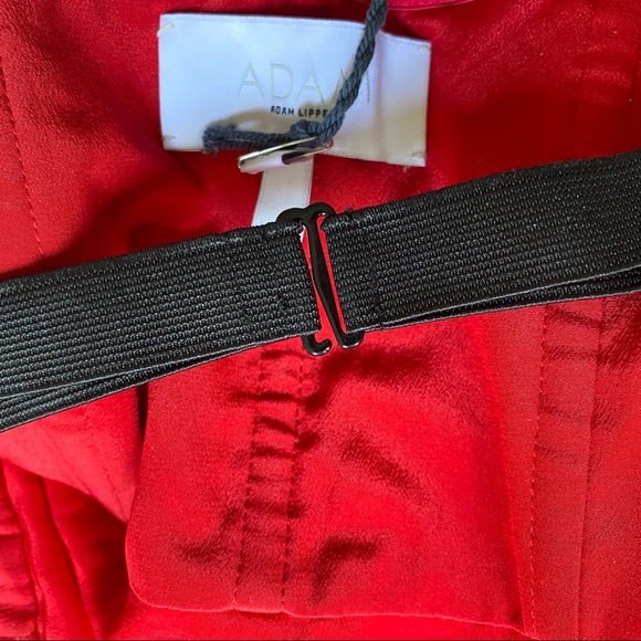 Adam Lippes Red Silk Off-The-Shoulder Dress US4 - Picture 10 of 14